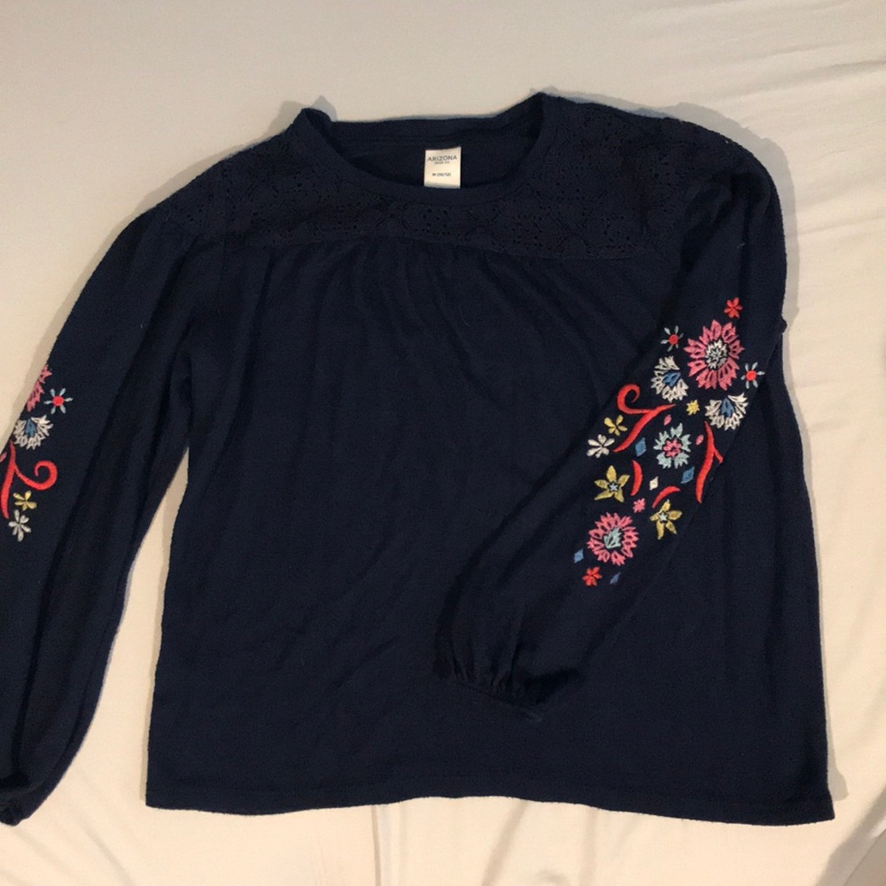 long sleeve navy blue shirt